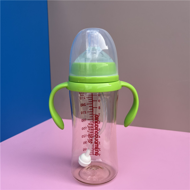 宽口径PPSU奶瓶超软硅胶一体式奶嘴宝宝自然母乳实感吸管手柄防呛