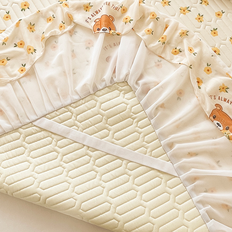 速发床裙款乳胶凉席三件套夏季冰丝席婴儿可用床罩空调软Y席子可