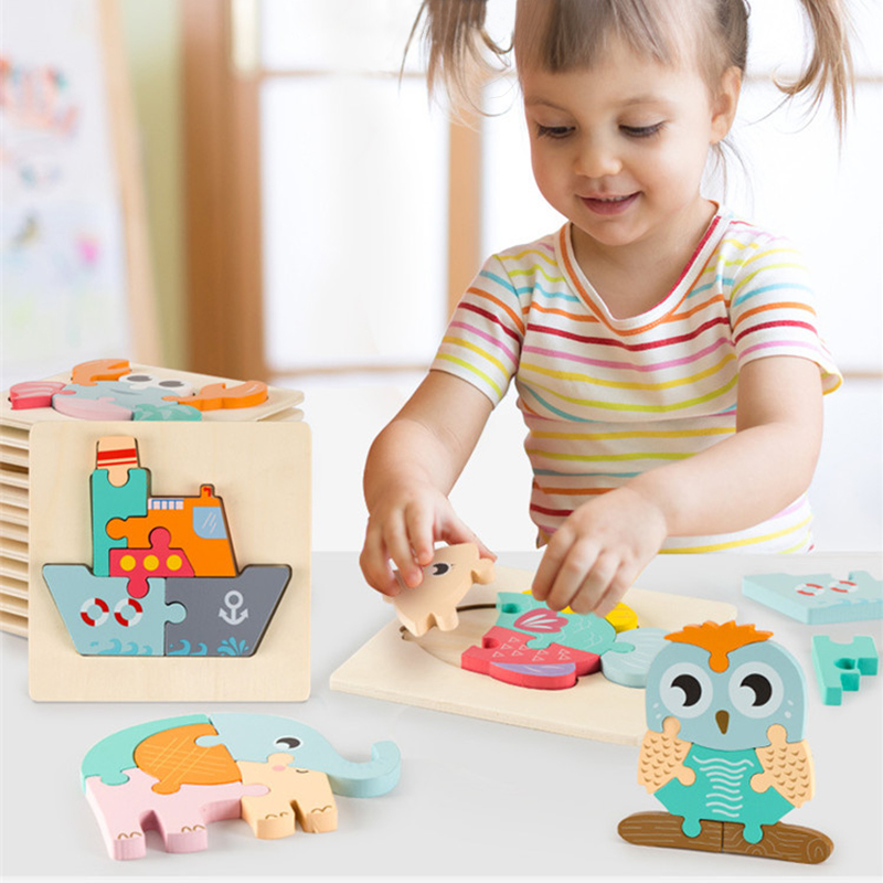 宝宝拼图木质拼板玩具女孩男孩幼儿童益智力动脑早教积木-3-4-5岁