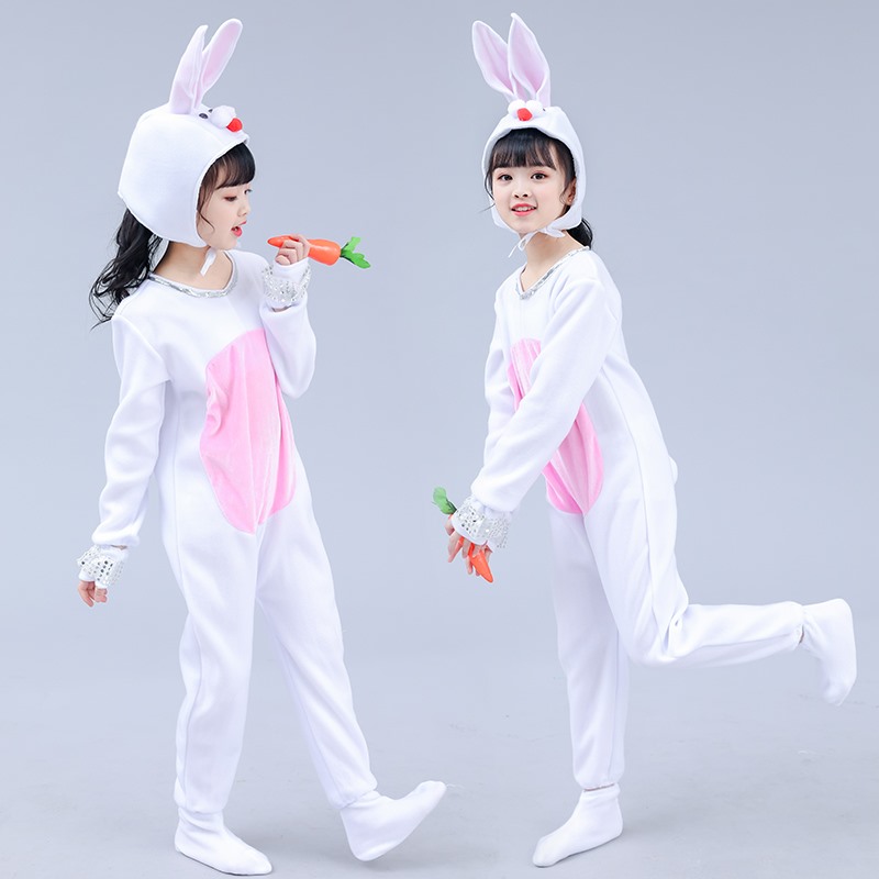 小兔子演出服儿童幼儿卡通动物衣服小白兔发簪裙子舞蹈服装表演服