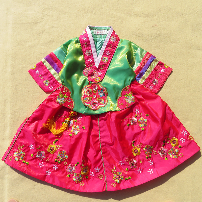 韩服女童舞蹈演出礼服少数民族朝鲜族服装学生舞台服节日儿童中式