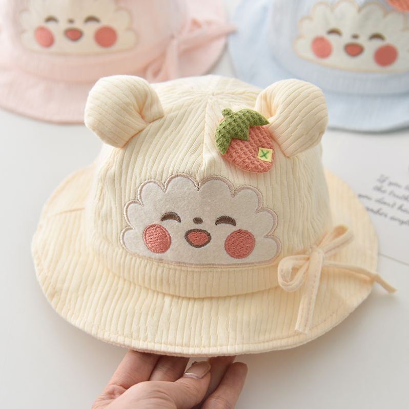 新疆包邮婴儿帽子春秋季可爱超萌婴幼儿宝宝渔夫帽可调节女孩薄款
