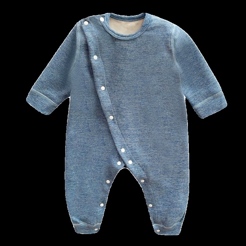 新品婴儿连身衣秋冬款德绒自发热保暖7打底衣6个月童装冬季9套装8