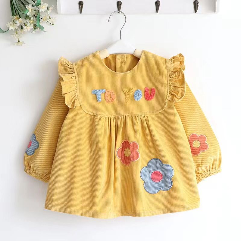 女童罩衣宝宝防水防脏公主裙围裙反穿衣儿童1-3岁婴儿罩衣冬围衣