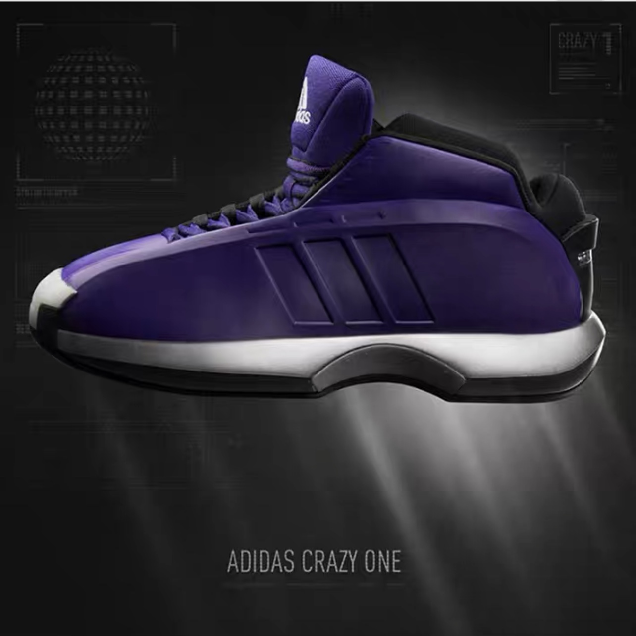 Adidas阿迪达斯CRAZY1男子中帮经典复古舒适耐磨实战篮球鞋GY8944