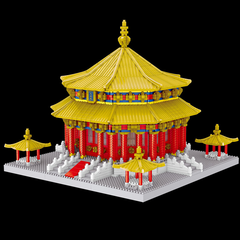 成年高难度拼装大型中国建筑模型故宫大政殿男女孩系列微颗粒积木