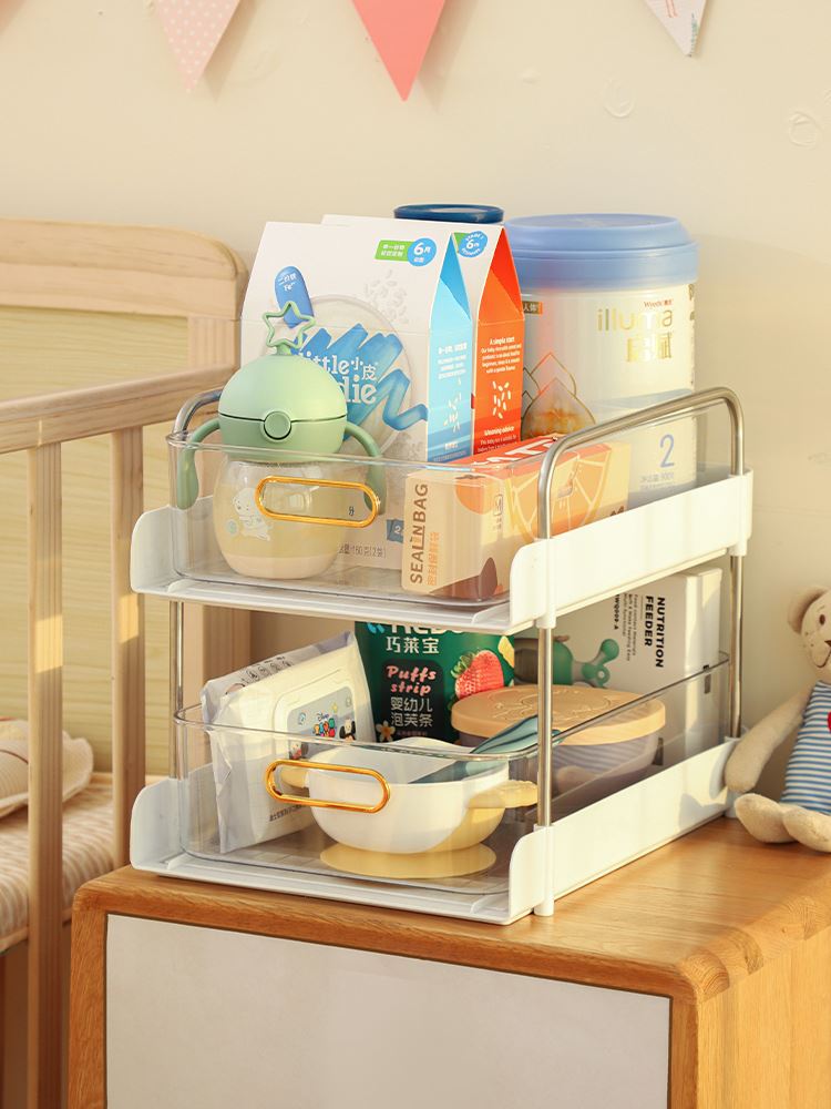奶瓶收纳婴儿用品置物架宝宝餐具辅食碗沥干餐桌分层架晾干柜多层