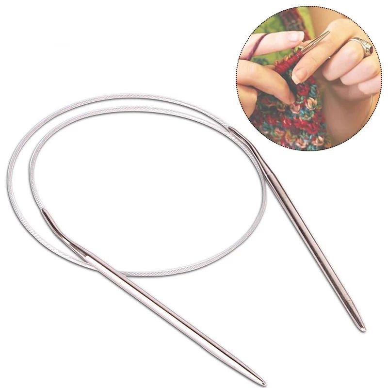 43-120cm 1.5-5mm Stainless Steel Circular Knitting Needles C
