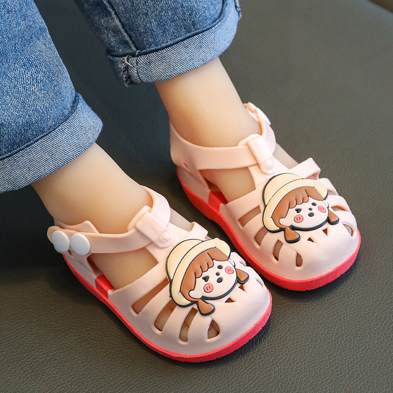 儿童凉鞋夏季男童小童包头学步鞋软底防滑塑料婴儿女童宝宝1-3岁
