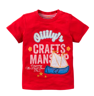 荷兰正品Oilily春夏系列 女童红色印花帆船T恤  现货104（4岁）特