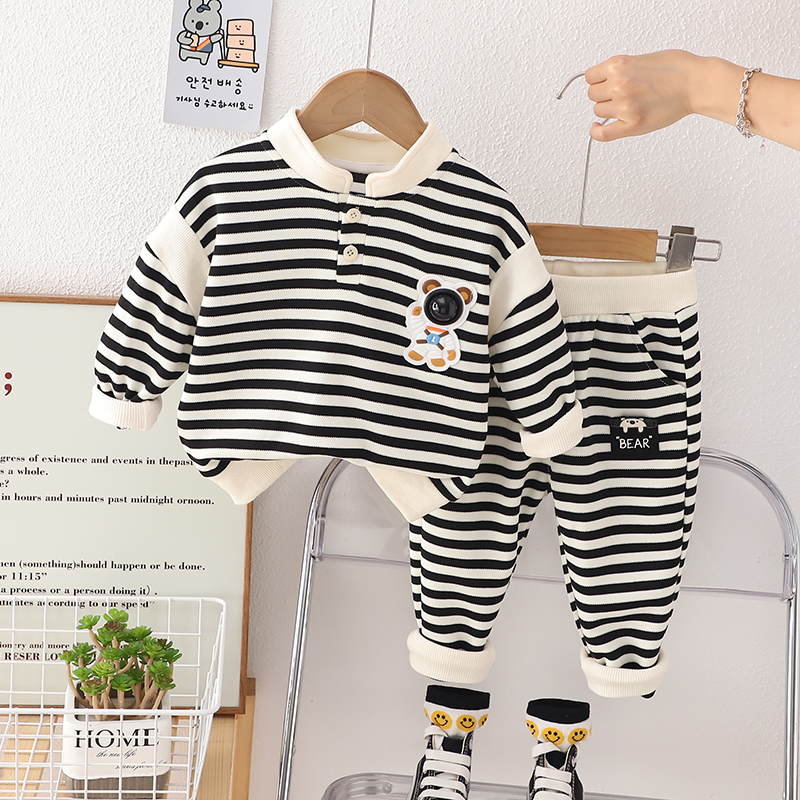 婴儿衣服秋季小孩洋气纯棉卫衣分体套装八9个月一2岁男宝宝春秋装