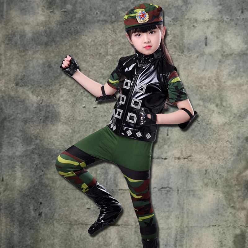 儿童兵娃娃演出服装幼儿舞蹈表演服迷彩军装特种兵小荷风采男女款