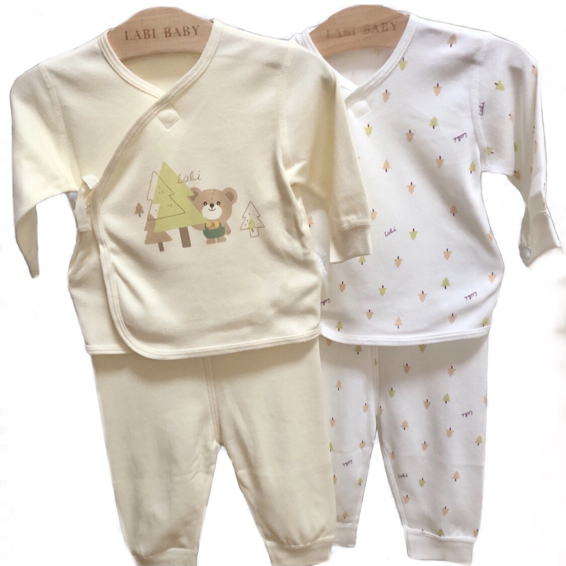 【新生儿2件套】全新拉比正品宝宝斜襟服分体套装，婴儿内衣A类