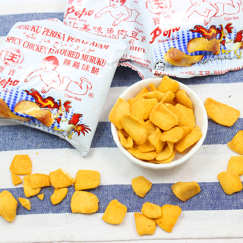 马来西亚进口POPO美味鱼肉豆饼30包宝宝香化膨化薯片童年回忆零食
