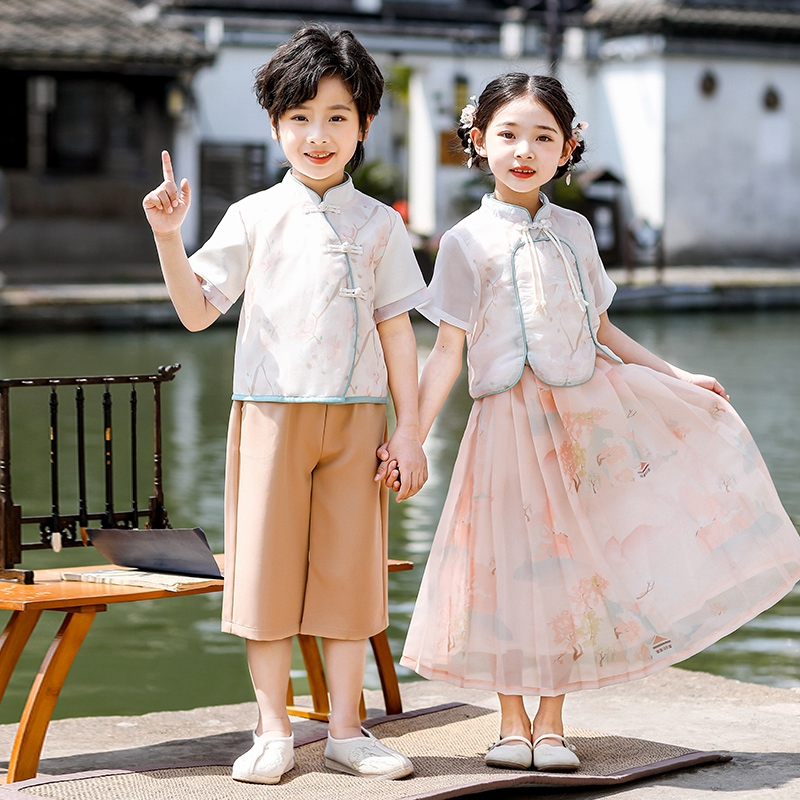 六一儿童汉服演出服装中国民族风小学生班服幼儿园合唱舞蹈表演服