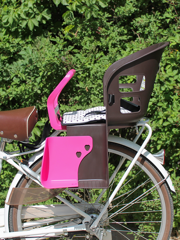 新品出口日本自行车儿童安全后置座椅塑料轻便电动车后座宝宝安全