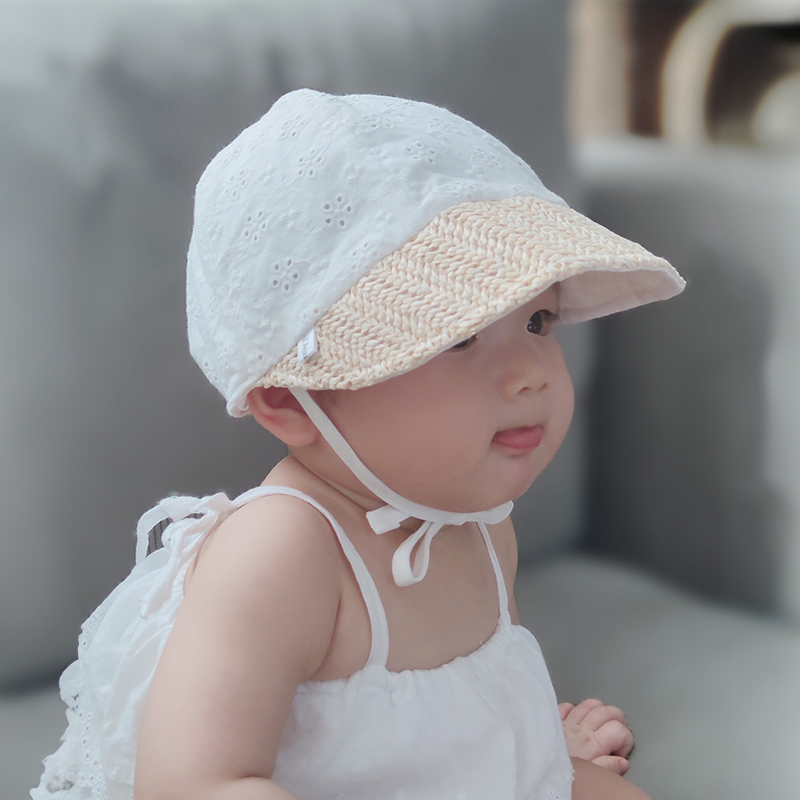 婴儿帽子儿童遮阳帽春夏薄款防紫外线宝宝防晒鸭舌帽大帽檐棒球帽