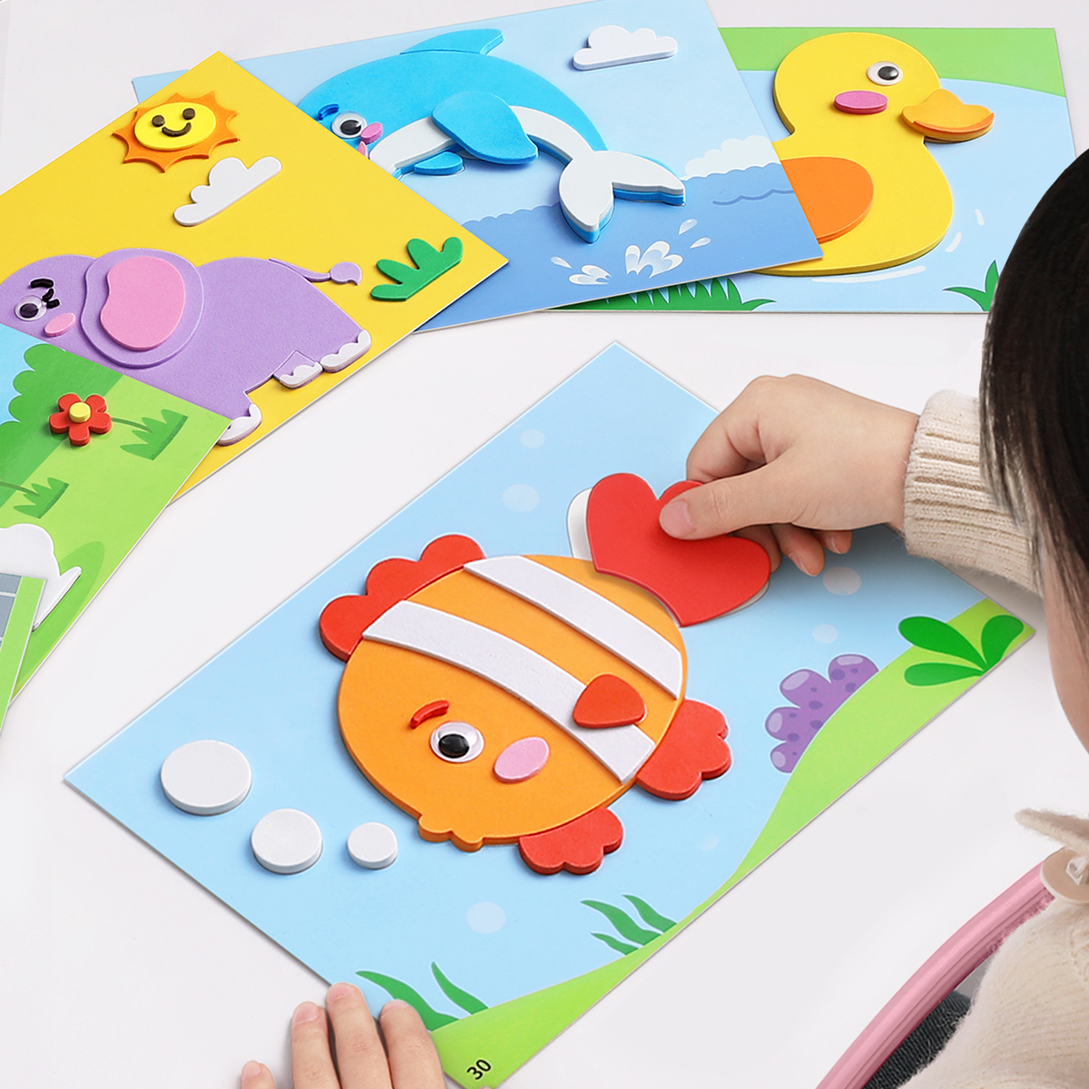 儿童手工diy立体贴画幼儿园3d制作材料包玩具女孩子创意美术贴纸