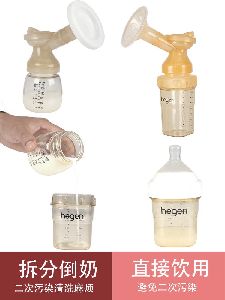 a2单双边电动吸奶器连接储奶袋hegen贝亲世喜奶瓶通用型自动静音