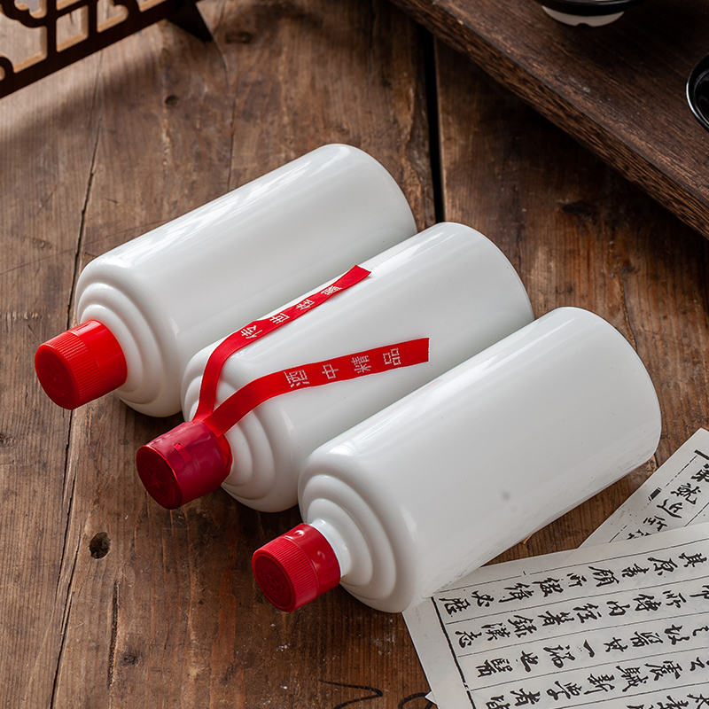 贵州茅型高端酒瓶子玻璃婚宴空自封酒瓶自酿1斤装白色装空瓶白酒