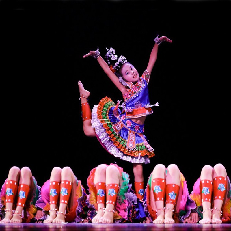 小荷风采儿童演出服苗妹妹中国风苗族少数民族舞蹈服装六一表演服