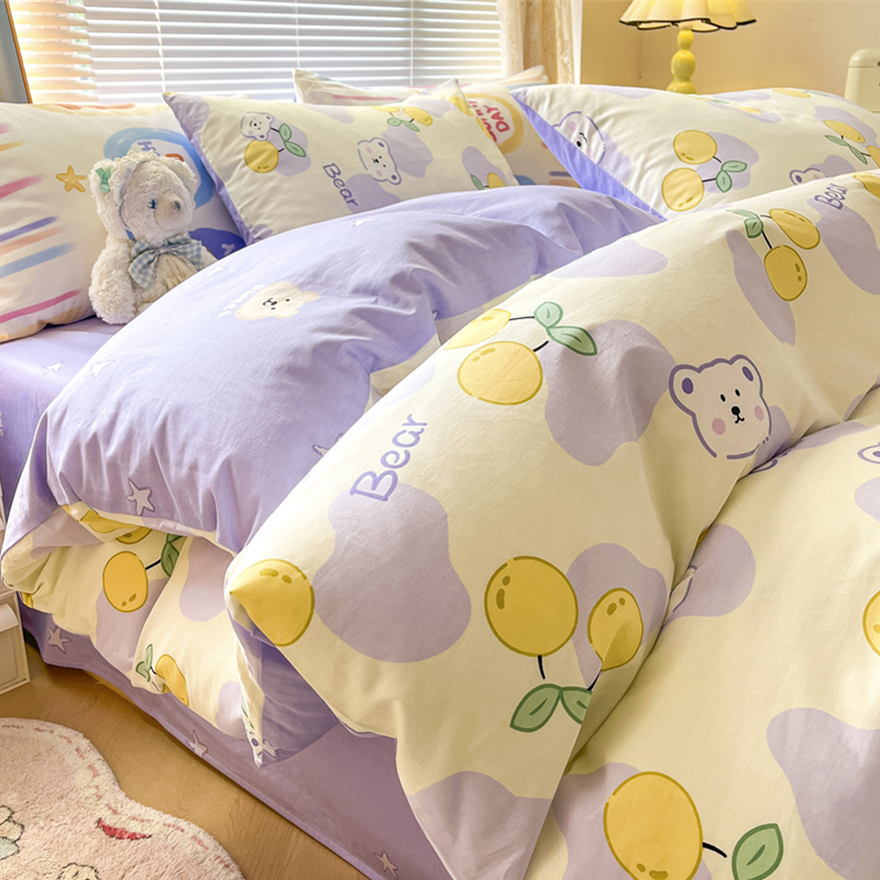 儿童床上用品纯棉四件套全棉卡通床单被套三件套可爱床笠款床品