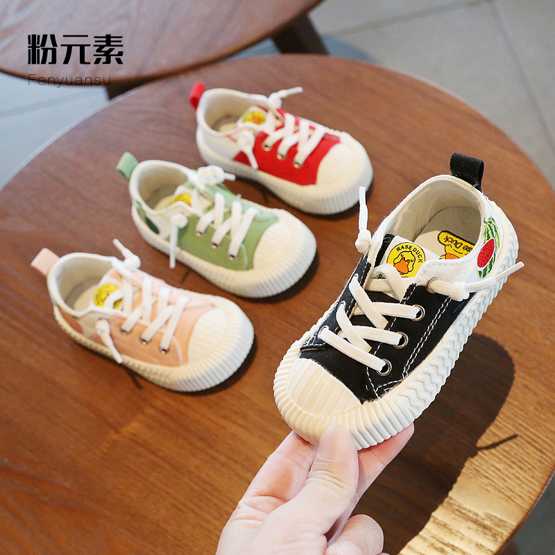 春秋季宝宝鞋子男1-3一岁女小童帆布鞋板鞋婴儿鞋软底学步饼干鞋2