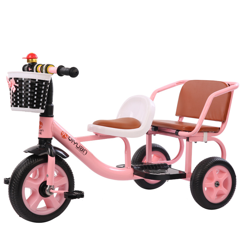婴儿手推车儿童双人三轮车脚踏车宝宝双胞胎童车 可代发
