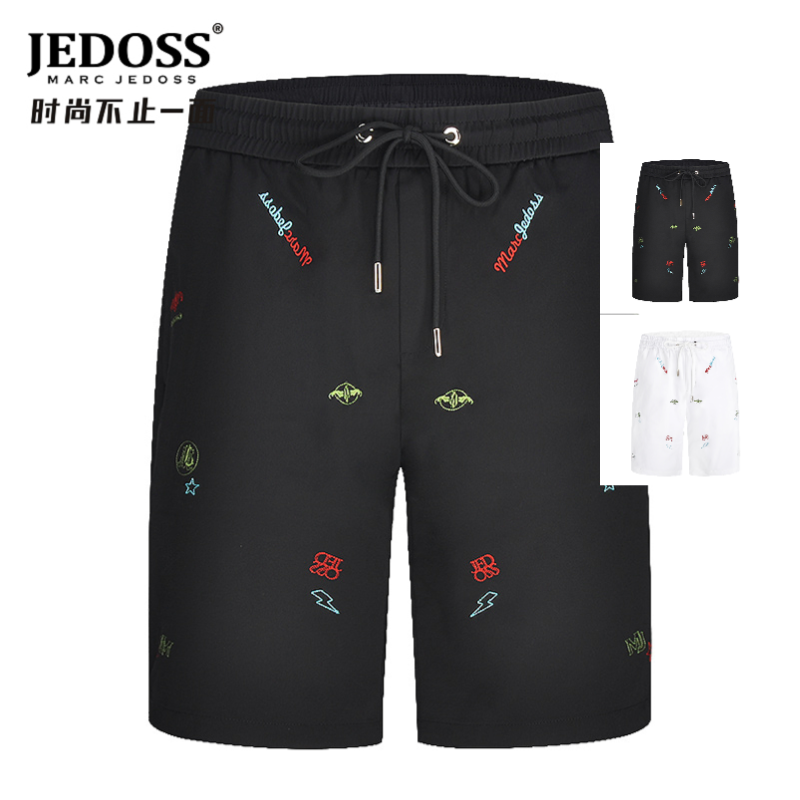 JEDOSS/爵迪斯男装夏季上新新款logo刺绣时尚针织休闲中裤潮116