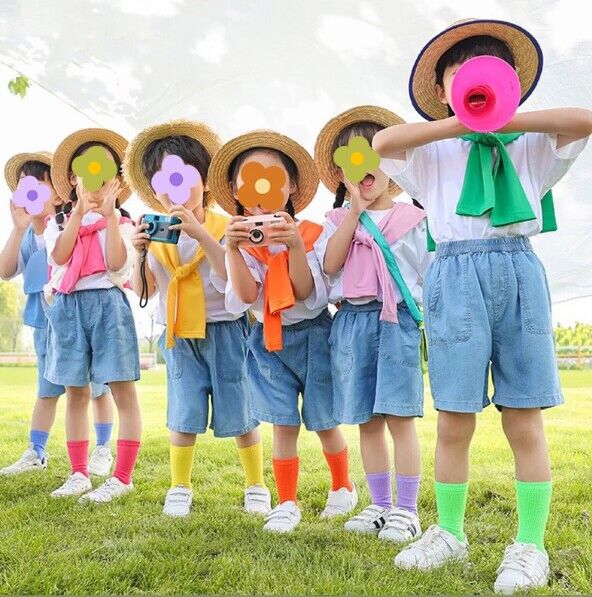 六一儿童节演出服装幼儿园毕业照糖果色披肩新款小学生啦啦队表演