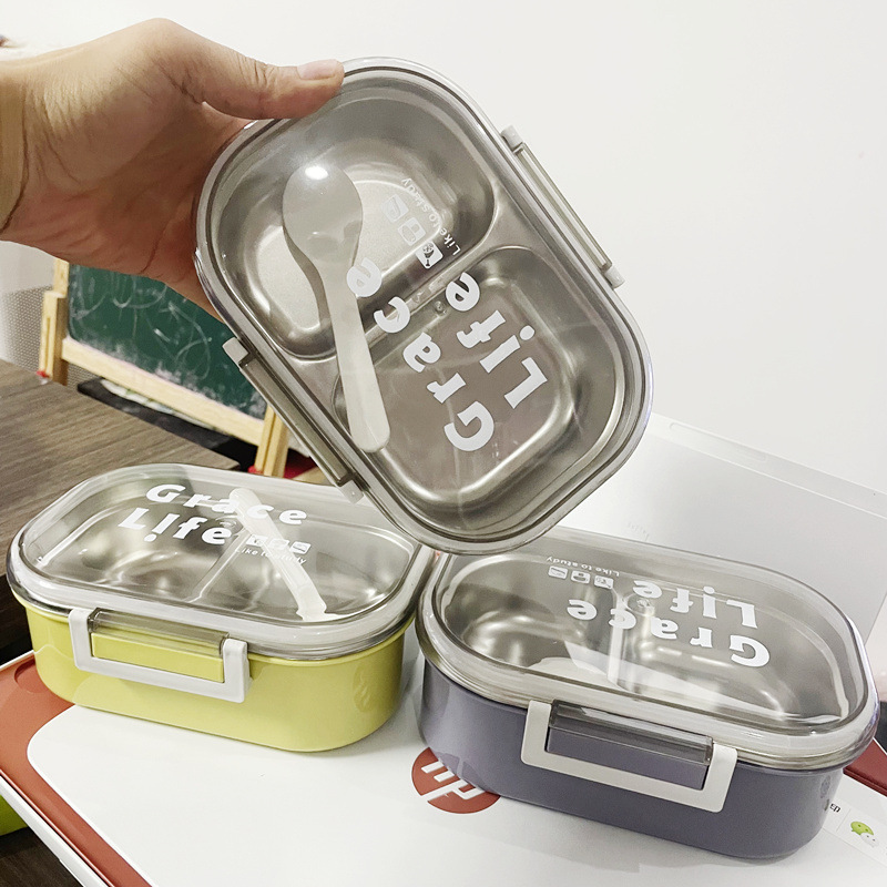 大容量不锈钢保温饭盒分格便当盒小学生午餐盒可爱塑料上班族带饭