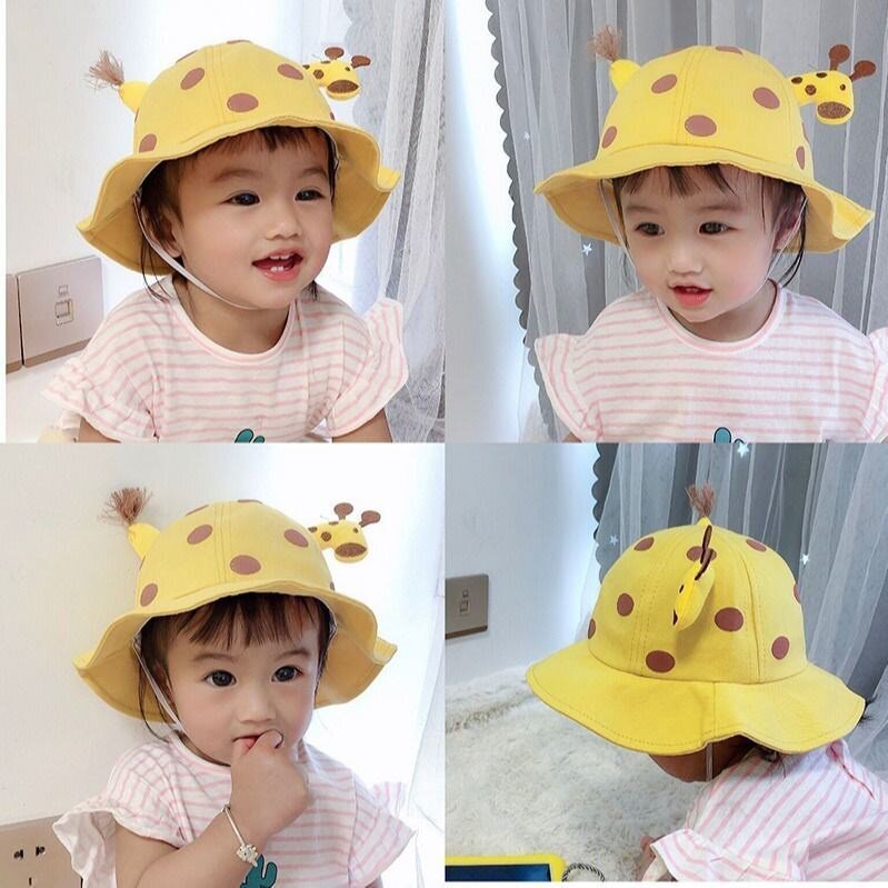 遮阳户外女童韩版学生头罩宝宝婴儿防护头帽可拆脸罩帽子夏季男女