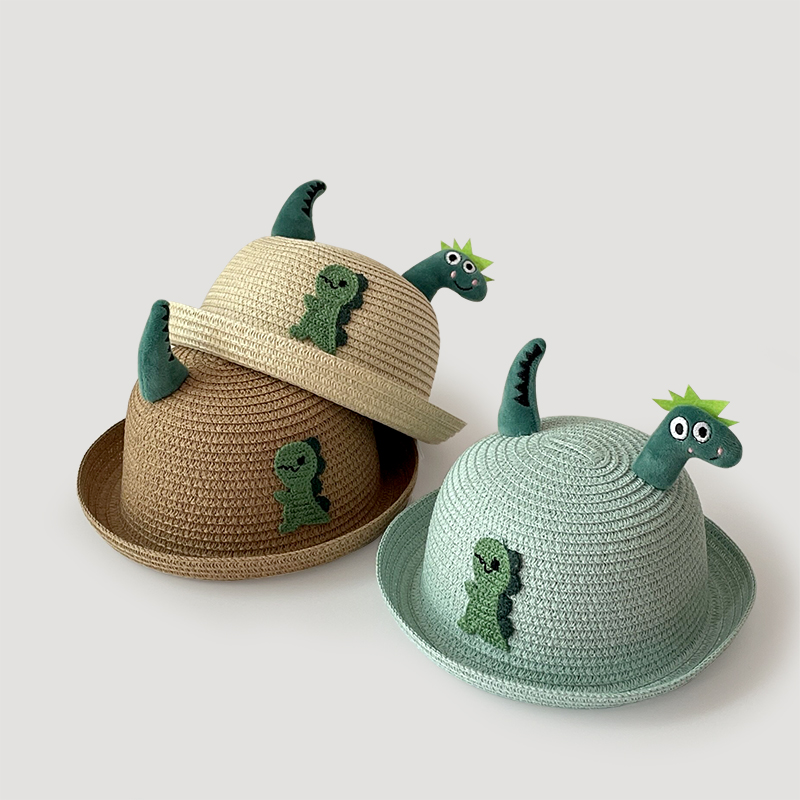 可爱亲子帽夏季儿童草帽短檐薄款男童礼帽宝宝出游遮阳帽婴儿帽子