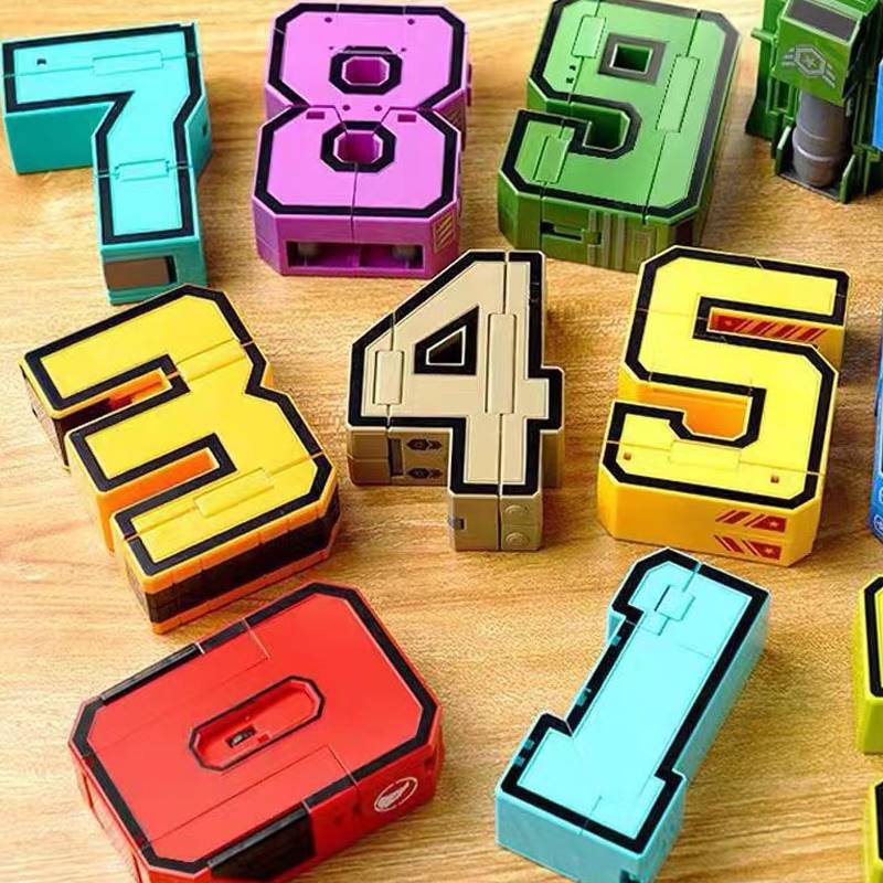 加大数字变形玩具儿童益智字母正版汽车男孩3-10岁金刚合体机器人