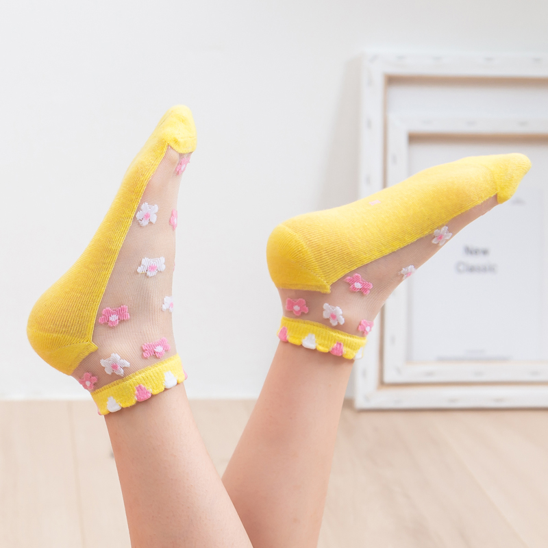 袜子儿童丝袜女童超薄款水晶袜夏天透气冰丝夏季婴儿男宝宝网眼袜