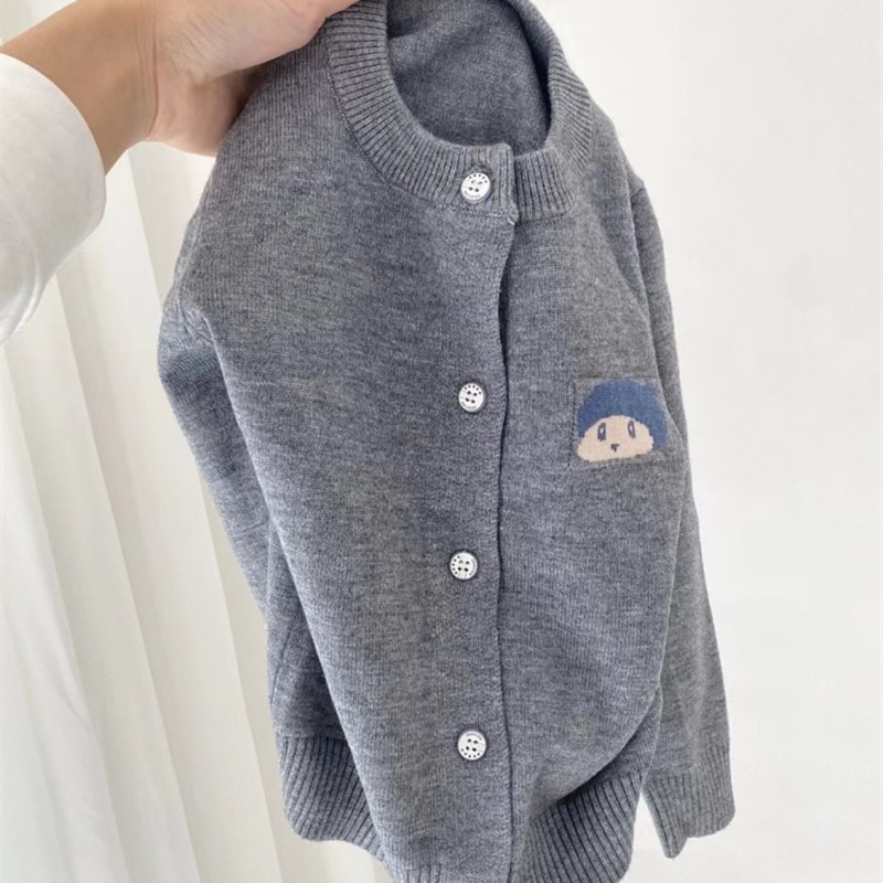 儿童针织开衫婴儿小毛衣春秋婴幼童圆领上衣男女宝宝衣服洋派外套