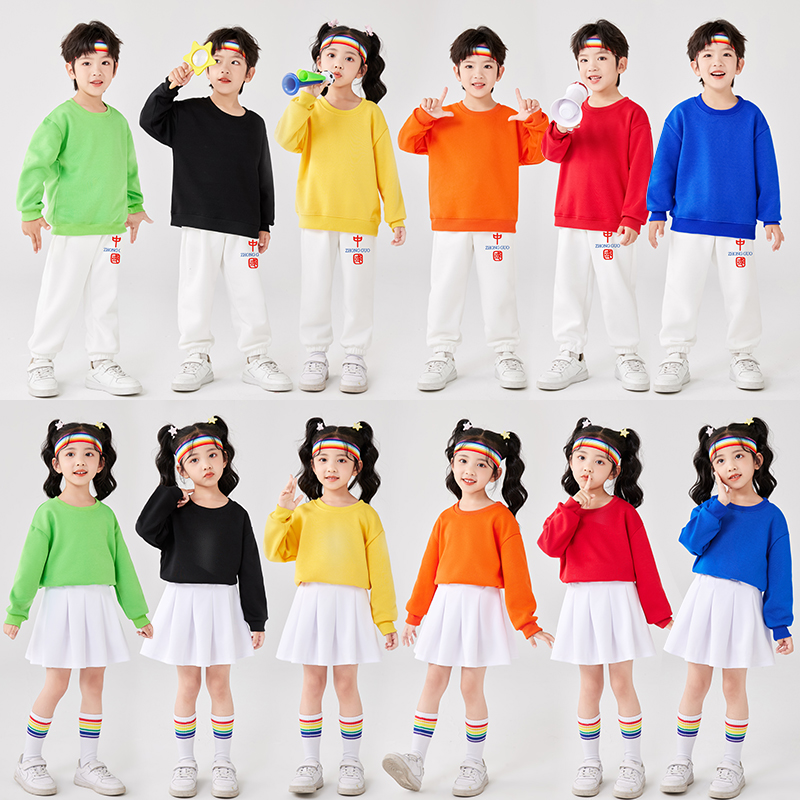 春季儿童演出服运动会方阵服中小学生幼儿园糖果拉拉队表演服套装