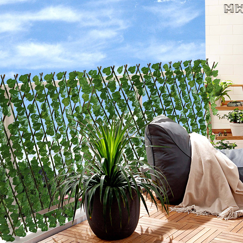 阳台庭院植物伸缩遮挡绿植栏杆护栏装饰绿植木篱笆防腐木栅栏围栏