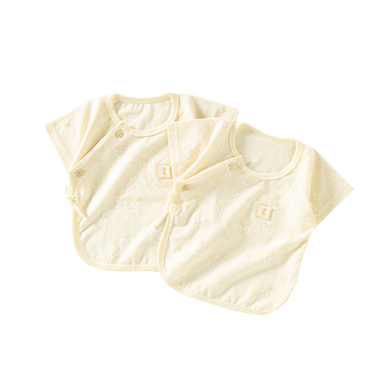 童泰新生婴儿夏季短袖半背衣莫代尔初生宝宝0-3个月Wa类无骨半袖