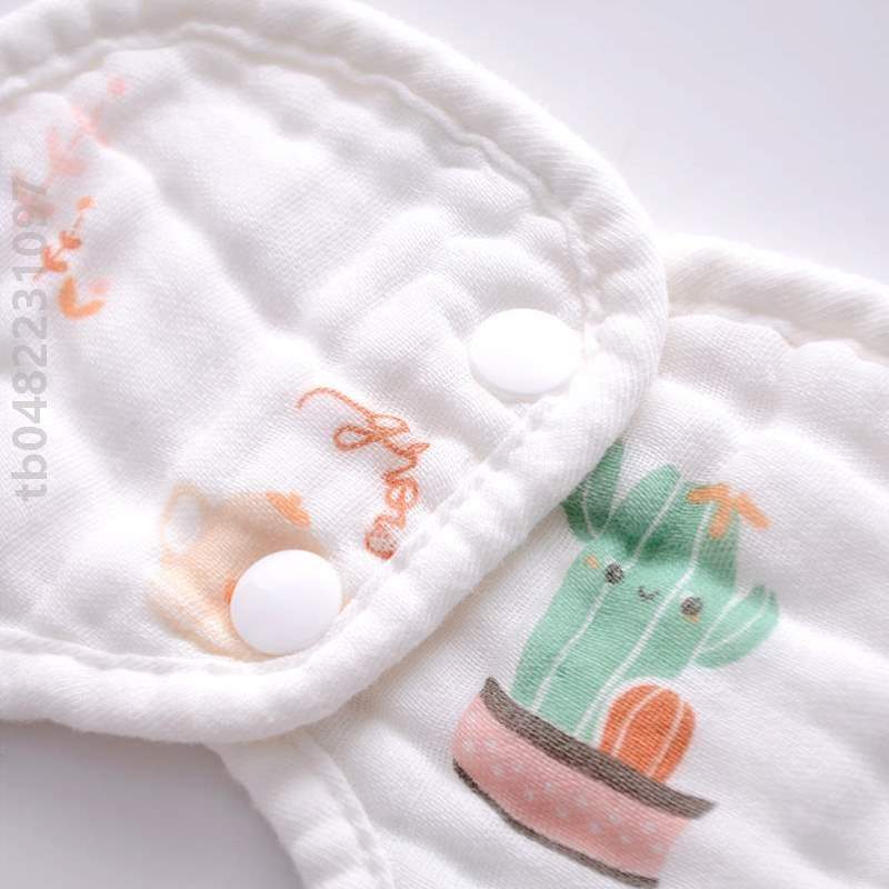 印花巾!水洗度围兜儿童婴儿口水花瓣纯棉围兜六层口水巾360