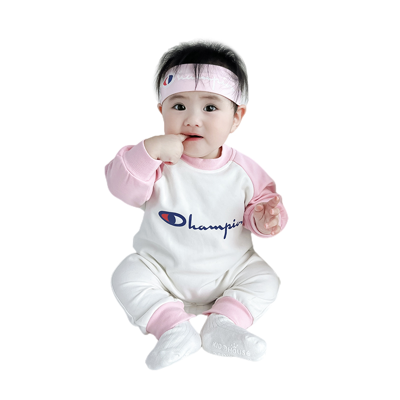 婴儿连体衣秋装韩版公主风爬服粉色可爱哈衣新生女宝宝洋气春装潮