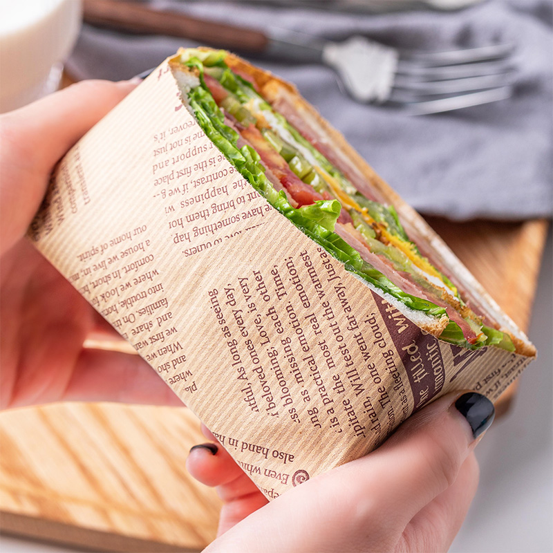 三明治包装纸食品级家用早餐卷饼汉堡三文治饭团可切包三明治纸盒