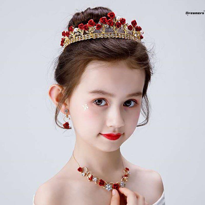 。小女孩儿童皇冠头饰高端2023新款礼服公主裙王冠演出发箍高级发