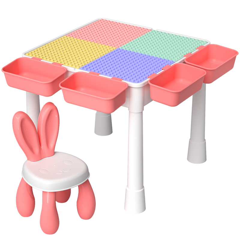 女孩积木桌拼装玩具益智六一儿童节礼物宝宝3多功能4-6岁积木系列