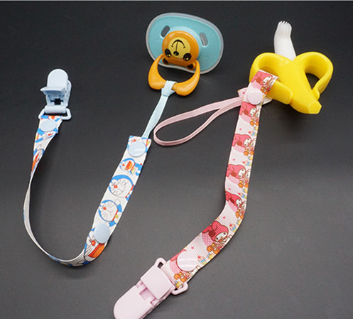 婴儿安抚奶嘴链宝宝牙胶玩具防掉链挂绳奶嘴奶瓶防掉夹带链