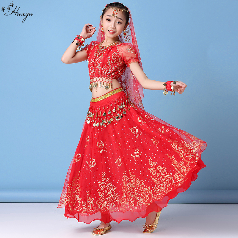 印度舞儿童演出服天竺少儿新疆民族长裙套装六一节日表演出服女童