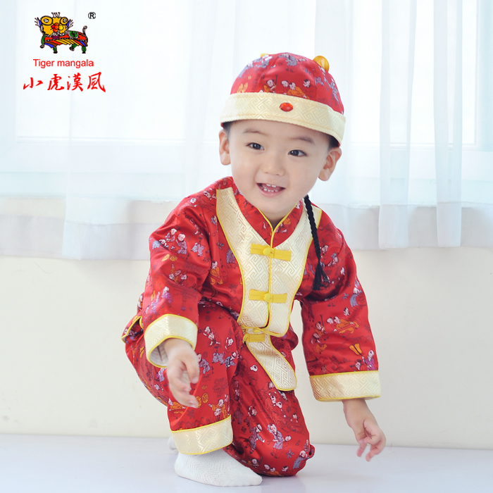微瑕宝宝唐装儿童新年中国风过年男童女童抓周婴儿周岁礼服拜年服