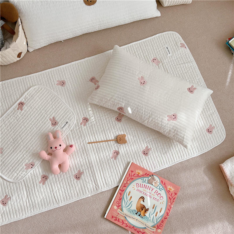 定制床笠婴儿夹棉床单ins拼接床宝宝幼儿园纯棉床上用品儿童床罩
