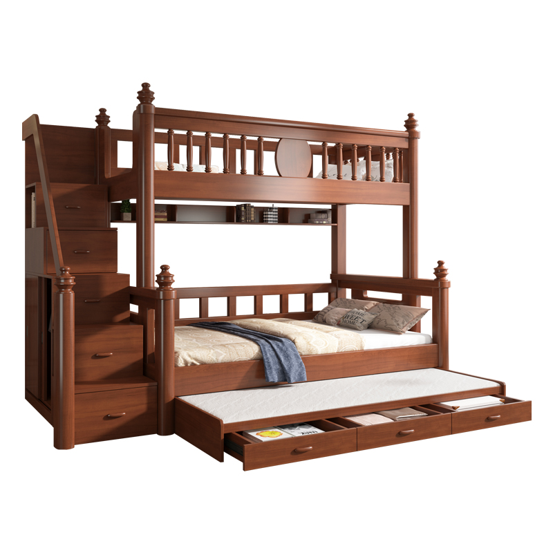 全实木上下床双层床小户型子母床儿童床多功能高低床上下铺学生床