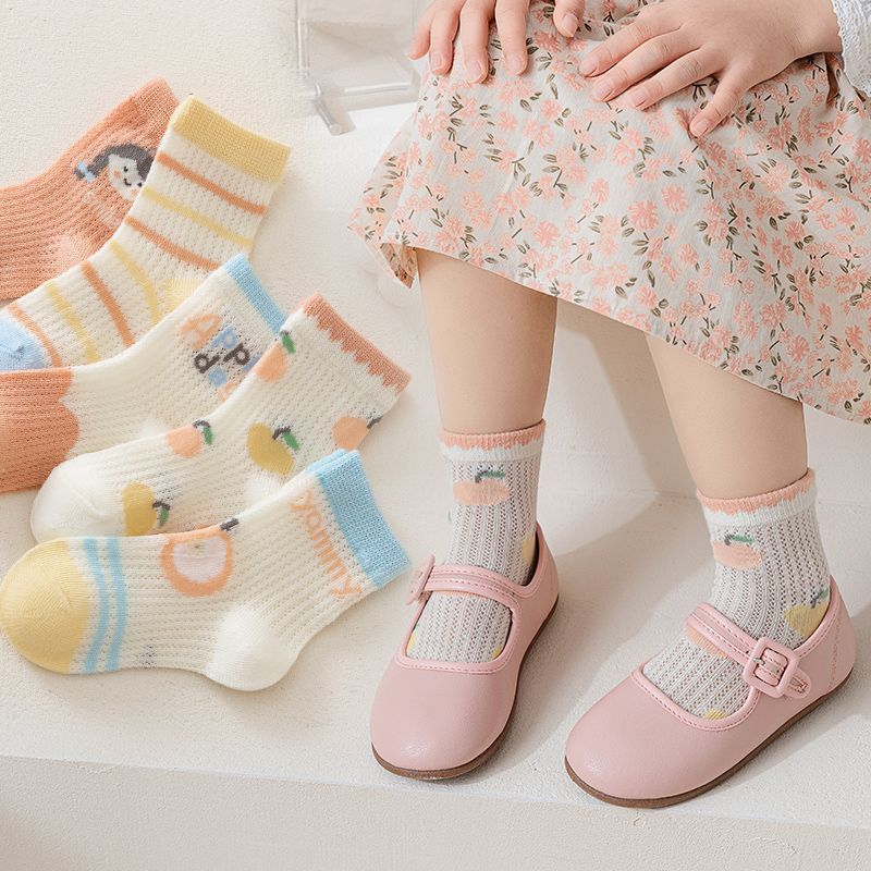 儿童袜子夏季薄款短袜童袜男女童中筒网眼婴儿宝宝春夏袜子儿童